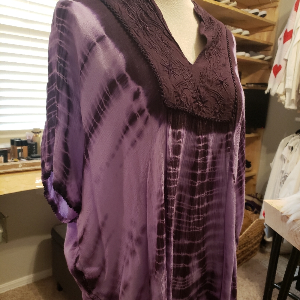 Purple tie dye boho shirt